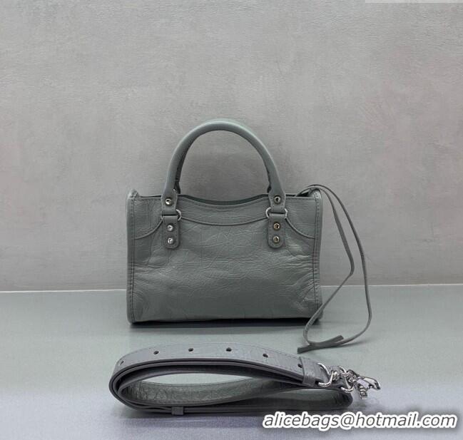 Reasonable Price Balenciaga Le City Mini Bag in Arena Storico lambskin 0926 Grey 2025