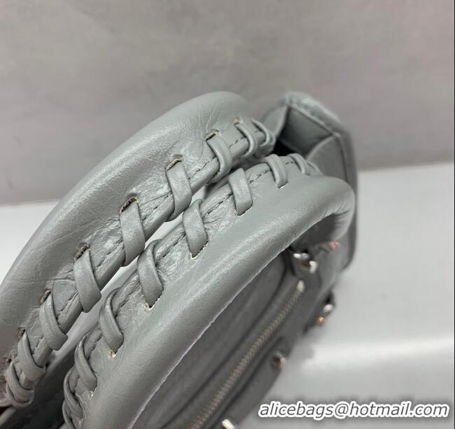 Reasonable Price Balenciaga Le City Mini Bag in Arena Storico lambskin 0926 Grey 2025
