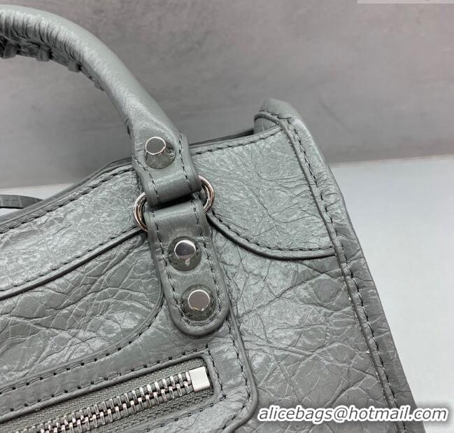Reasonable Price Balenciaga Le City Mini Bag in Arena Storico lambskin 0926 Grey 2025