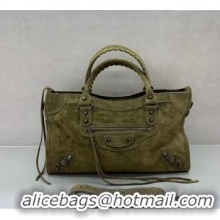 Good Product Balenciaga Le City Medium Bag in 0926 Green Suede 2025