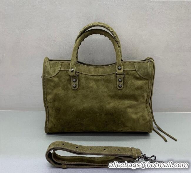 Famous Brand Balenciaga Le City Small Bag in 0926 Green Suede 2025