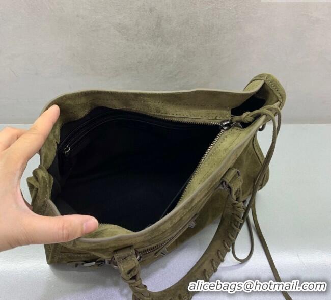 Famous Brand Balenciaga Le City Small Bag in 0926 Green Suede 2025