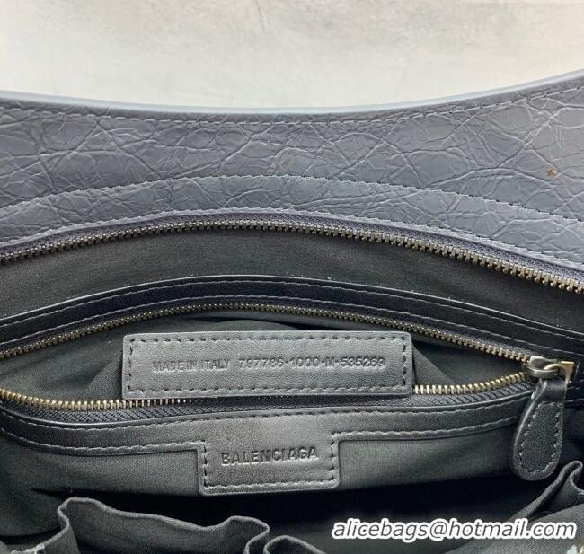 Big Discount Balenciaga Le City Medium Bag in Arena Storico lambskin 0925 Dark Grey 2025