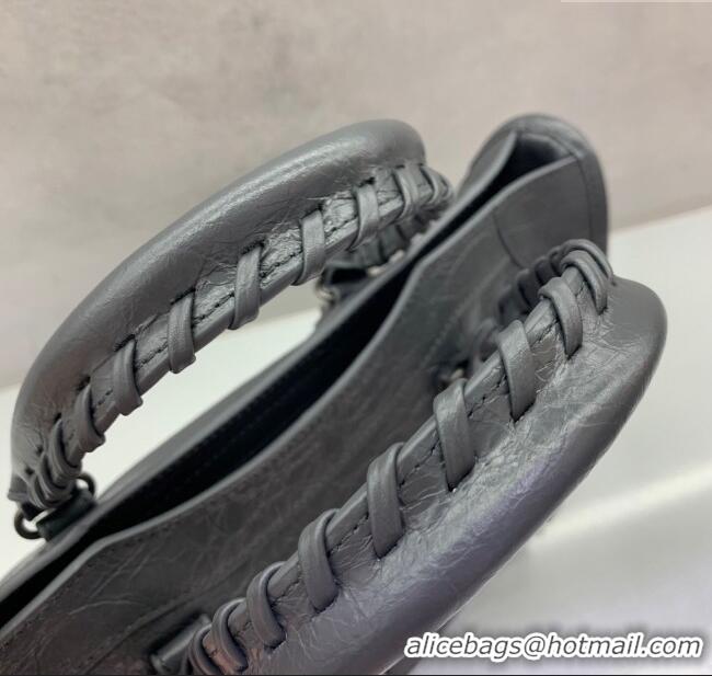 Top Quality Balenciaga Le City Small Bag in Arena Storico lambskin 0925 Dark Grey 2025