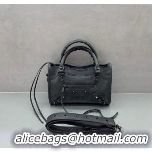 Well Crafted Balenciaga Le City Mini Bag in Arena Storico lambskin 0925 Dark Grey 2025