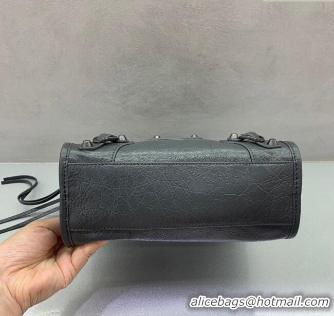 Well Crafted Balenciaga Le City Mini Bag in Arena Storico lambskin 0925 Dark Grey 2025