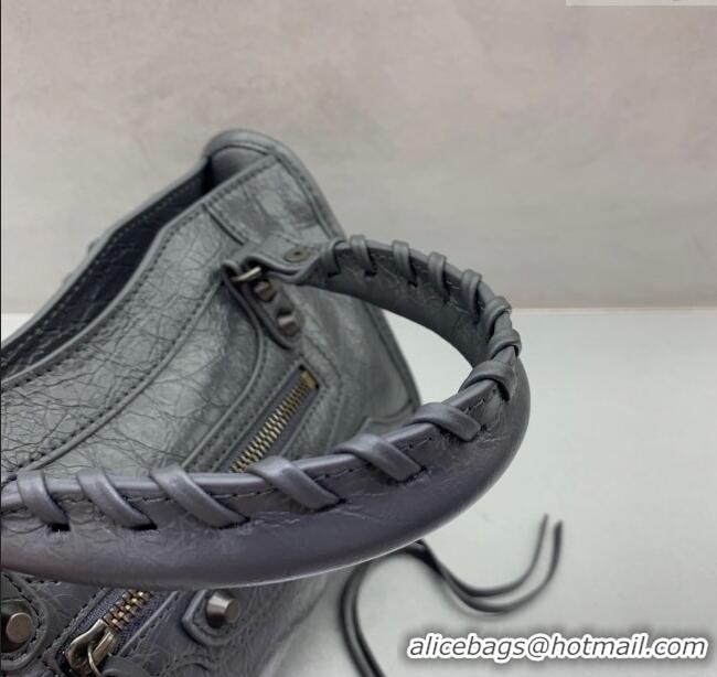 Well Crafted Balenciaga Le City Mini Bag in Arena Storico lambskin 0925 Dark Grey 2025