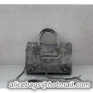 Most Popular Balenciaga Le City Small Bag in Suede 0925 Dark Grey 2025