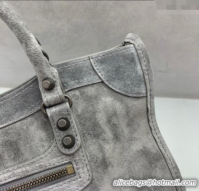 Most Popular Balenciaga Le City Small Bag in Suede 0925 Dark Grey 2025