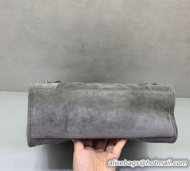 Most Popular Balenciaga Le City Small Bag in Suede 0925 Dark Grey 2025