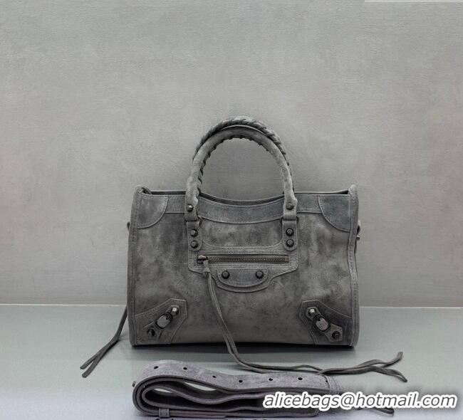 Most Popular Balenciaga Le City Small Bag in Suede 0925 Dark Grey 2025