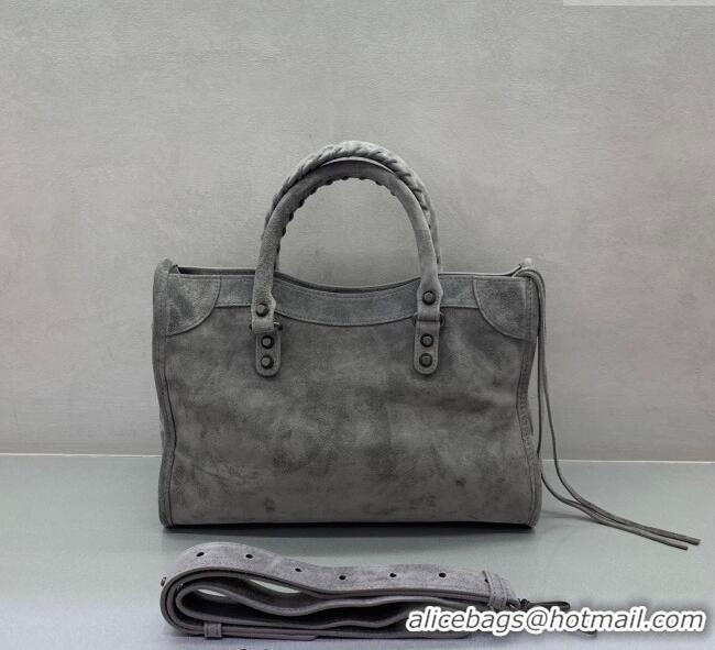 Most Popular Balenciaga Le City Small Bag in Suede 0925 Dark Grey 2025