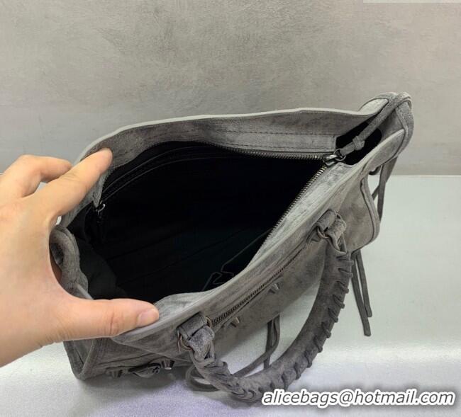 Most Popular Balenciaga Le City Small Bag in Suede 0925 Dark Grey 2025