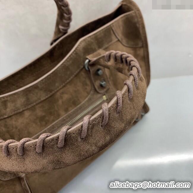 Unique Discount Balenciaga Le City Medium Bag in 0925 Coffee Brown Suede 2025