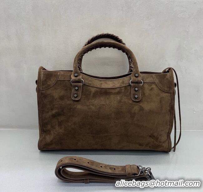 Unique Discount Balenciaga Le City Medium Bag in 0925 Coffee Brown Suede 2025