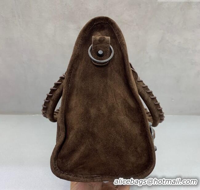 Unique Discount Balenciaga Le City Medium Bag in 0925 Coffee Brown Suede 2025