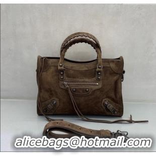 Traditional Specials Balenciaga Le City Small Bag in 0925 Coffee Brown Suede 2025