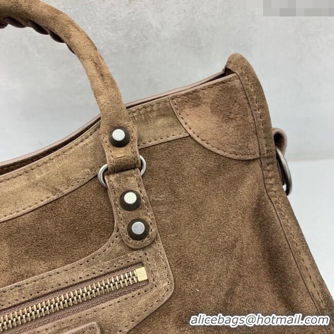 Traditional Specials Balenciaga Le City Small Bag in 0925 Coffee Brown Suede 2025