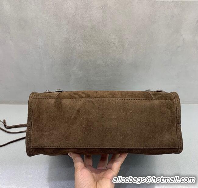 Traditional Specials Balenciaga Le City Small Bag in 0925 Coffee Brown Suede 2025