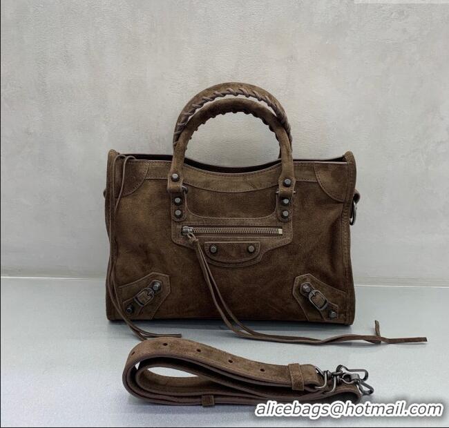 Traditional Specials Balenciaga Le City Small Bag in 0925 Coffee Brown Suede 2025