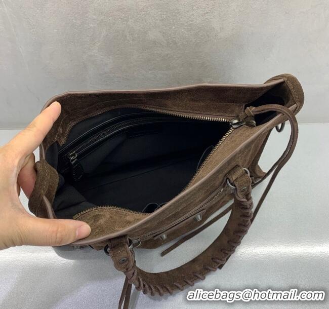 Traditional Specials Balenciaga Le City Small Bag in 0925 Coffee Brown Suede 2025