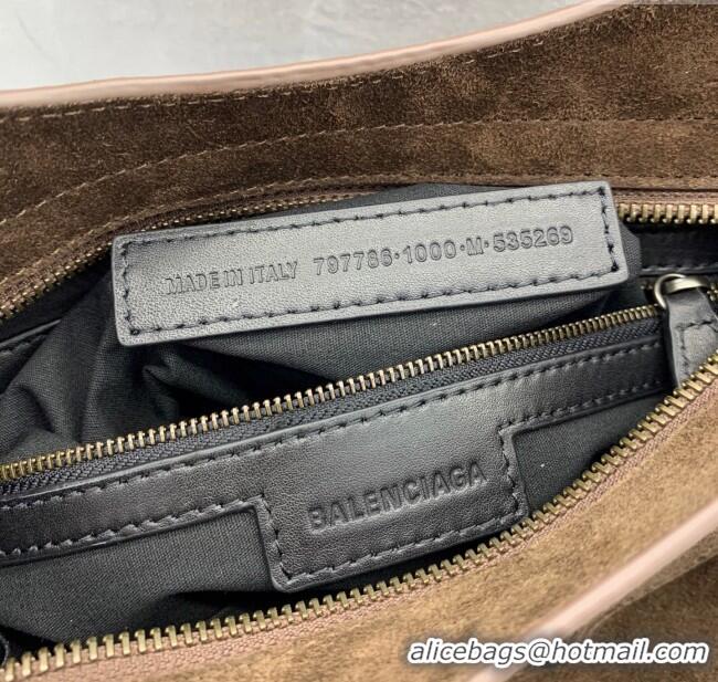 Traditional Specials Balenciaga Le City Small Bag in 0925 Coffee Brown Suede 2025