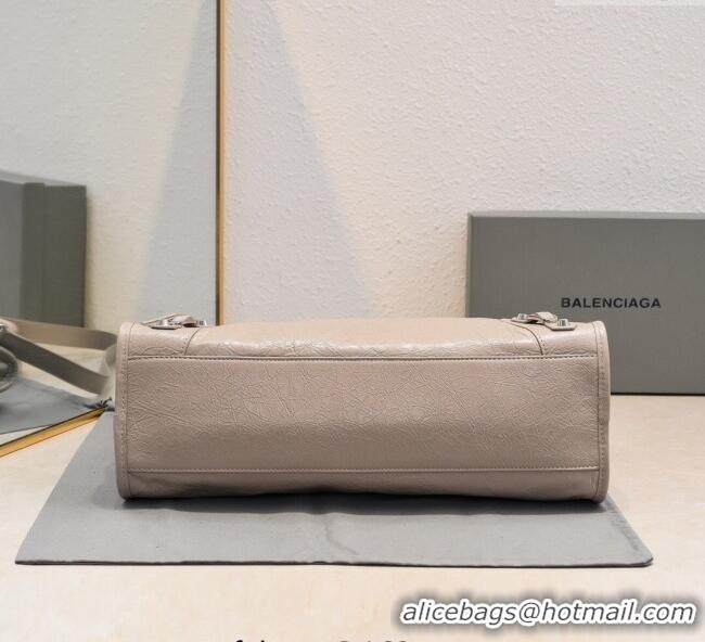 Top Design Balenciaga Le City Medium Bag in Arena Storico lambskin 0925 Khaki 2025
