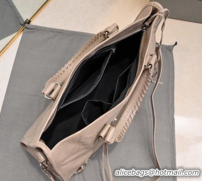 Top Design Balenciaga Le City Medium Bag in Arena Storico lambskin 0925 Khaki 2025