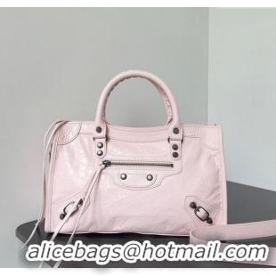 Famous Brand Balenciaga Le City Small Bag in Arena Storico lambskin 0925 Light Pink 2025