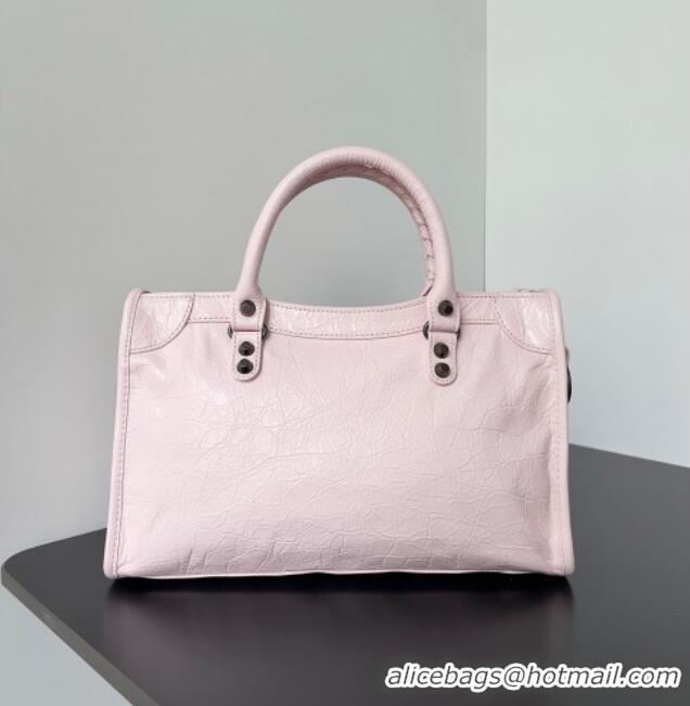 Famous Brand Balenciaga Le City Small Bag in Arena Storico lambskin 0925 Light Pink 2025