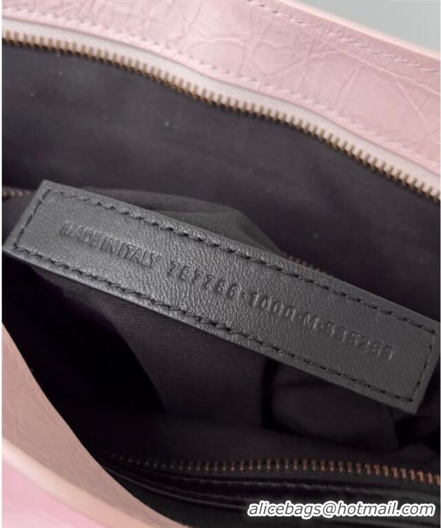 Top Grade Balenciaga Le City Medium Bag in Arena Storico lambskin 0925 Light Pink 2025