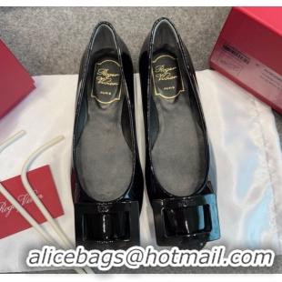 Grade Roger Vivier Trompette Ballerinas in Patent Leather with Buckle Black 1030069