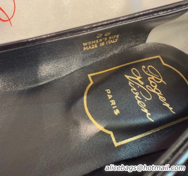 Grade Roger Vivier Trompette Ballerinas in Patent Leather with Buckle Black 1030069