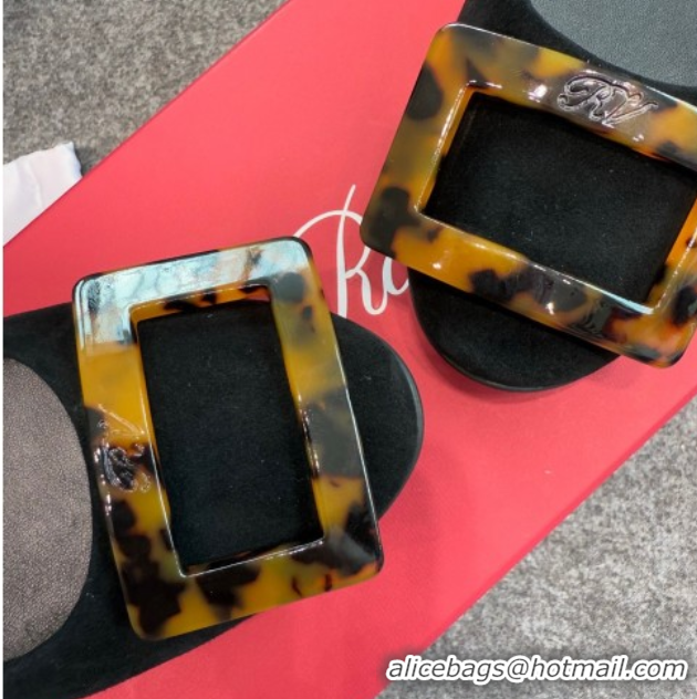 Top Grade Roger Vivier Trompette Ballerinas in Suede with Buckle Black 1030072