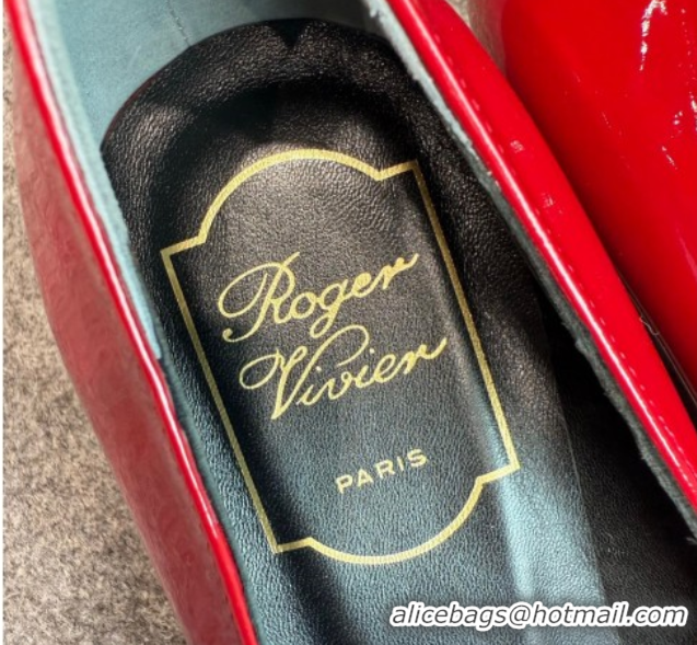 Charming Roger Vivier Trompette Pumps 4.5cm in Patent Leather with Buckle Red 1030079