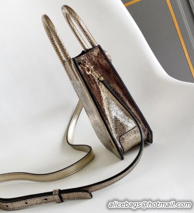 Best Price Bvlgari Serpentine Mini Tote bag in Metallic Leather 82026 Gold 2024