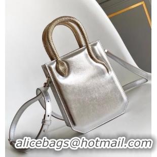 Promotional Bvlgari Serpentine Mini Tote bag in Metallic Leather 82026 Silver 2024