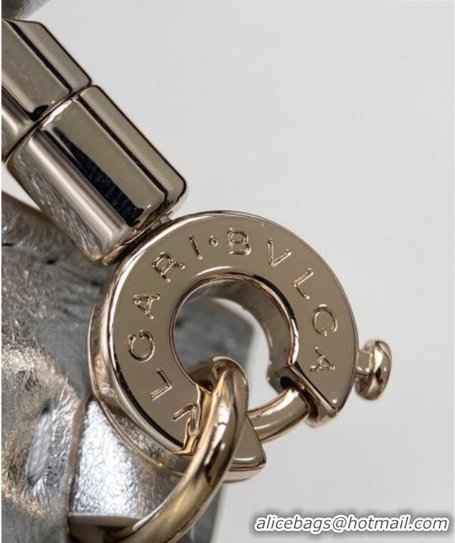 Promotional Bvlgari Serpentine Mini Tote bag in Metallic Leather 82026 Silver 2024