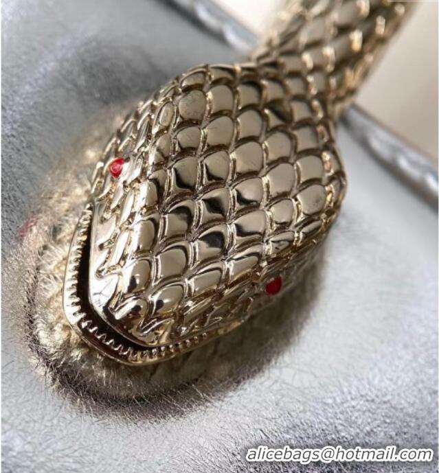 Promotional Bvlgari Serpentine Mini Tote bag in Metallic Leather 82026 Silver 2024