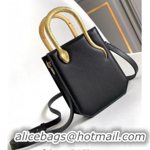 Top Quality Bvlgari Serpentine Mini Tote bag in Calf Leather 82026 Black 2024