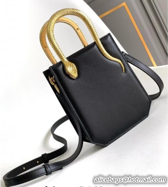Top Quality Bvlgari Serpentine Mini Tote bag in Calf Leather 82026 Black 2024
