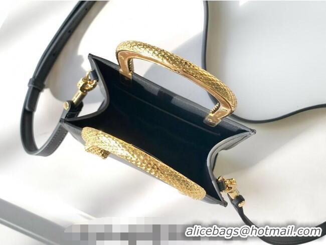 Top Quality Bvlgari Serpentine Mini Tote bag in Calf Leather 82026 Black 2024