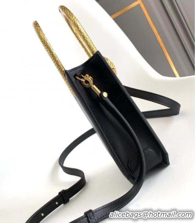 Top Quality Bvlgari Serpentine Mini Tote bag in Calf Leather 82026 Black 2024