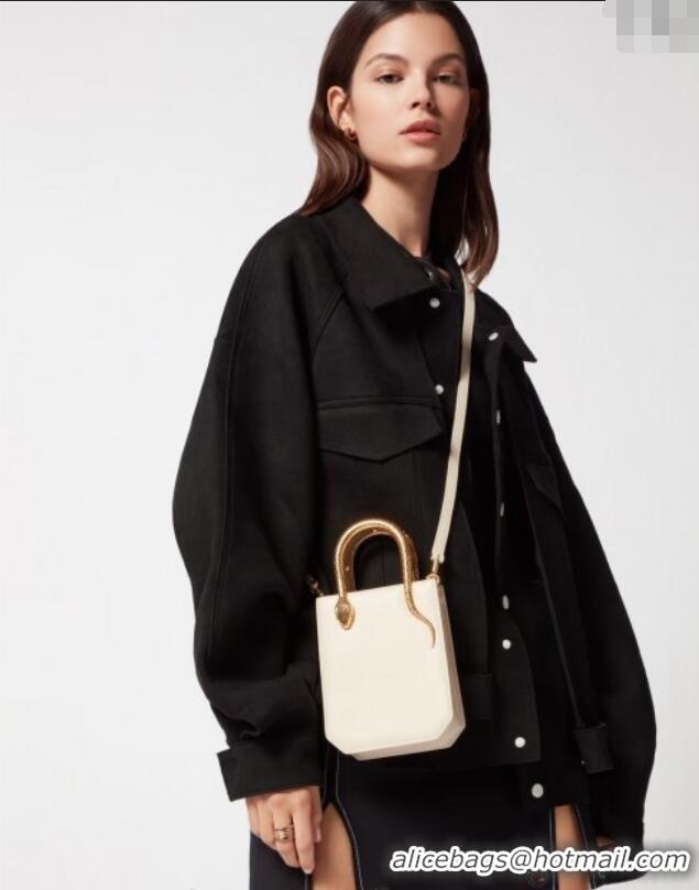 Best Price Bvlgari Serpentine Mini Tote bag in Calf Leather 82026 White 2024