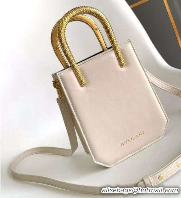 Best Price Bvlgari Serpentine Mini Tote bag in Calf Leather 82026 White 2024