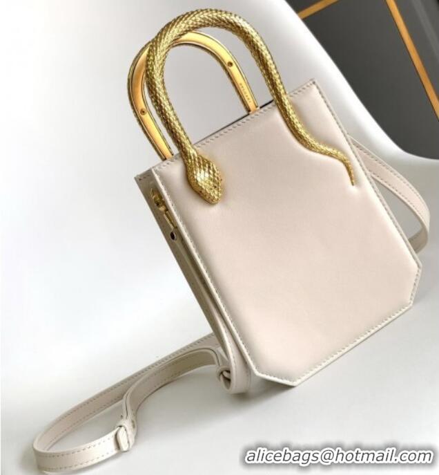 Best Price Bvlgari Serpentine Mini Tote bag in Calf Leather 82026 White 2024