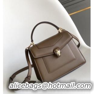 Promotional Bvlgari Serpenti Forever Medium Top Handle bag in Calfskin 1030 Grey 2024