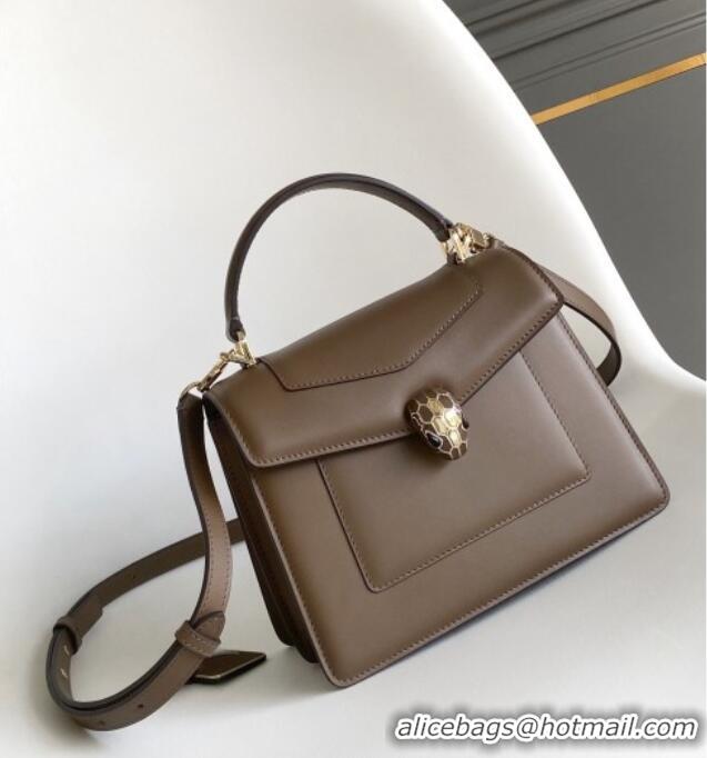 Promotional Bvlgari Serpenti Forever Medium Top Handle bag in Calfskin 1030 Grey 2024