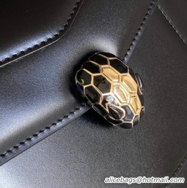 Famous Brand Bvlgari Serpenti Forever Medium Top Handle bag in Calfskin 1030 Black 2024
