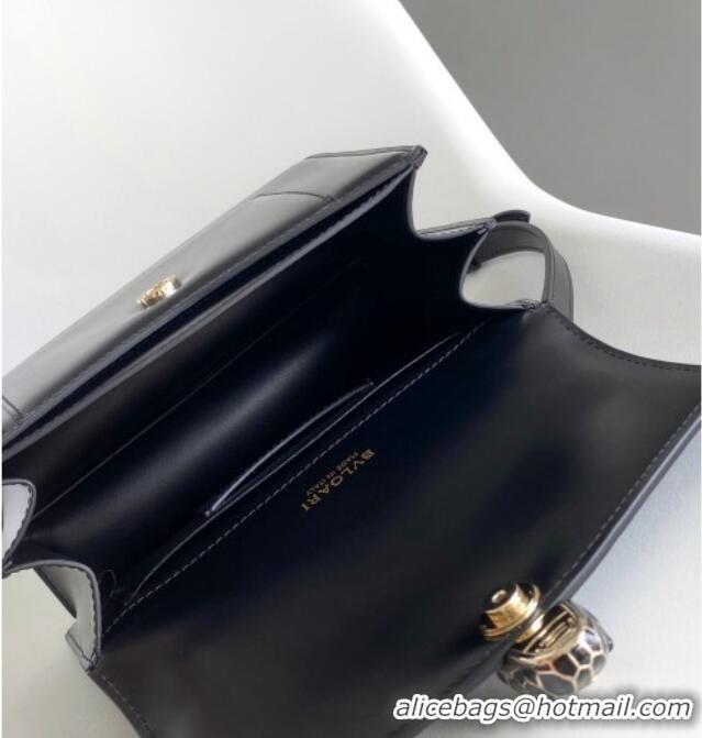 Famous Brand Bvlgari Serpenti Forever Medium Top Handle bag in Calfskin 1030 Black 2024